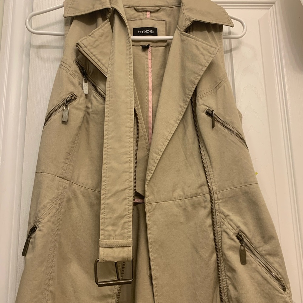 Bebe vest jacket with belt
